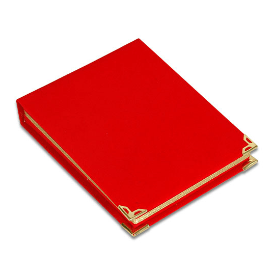 Customized Luxury Boxed Plaque Award - Metal Plaque with Red and Blue Velvet Bag