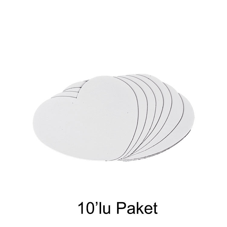 7x8 cm Süblimasyon Kalp Mıknatıs - 10'lu Paket