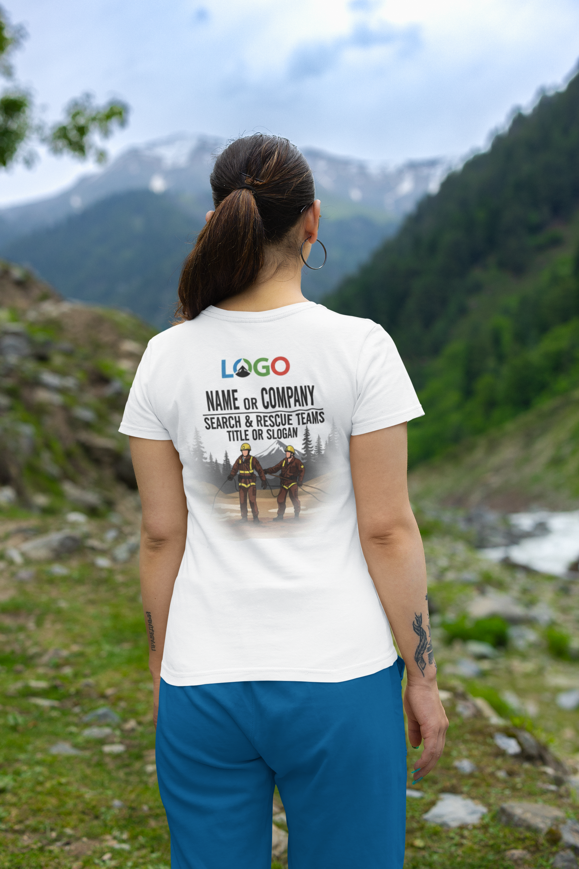 Personalized Search and Rescue T-shirt | T-shirt with Team Name Printed | Mountain Rescue Team Apparel | Emergency Personnel T-shirt