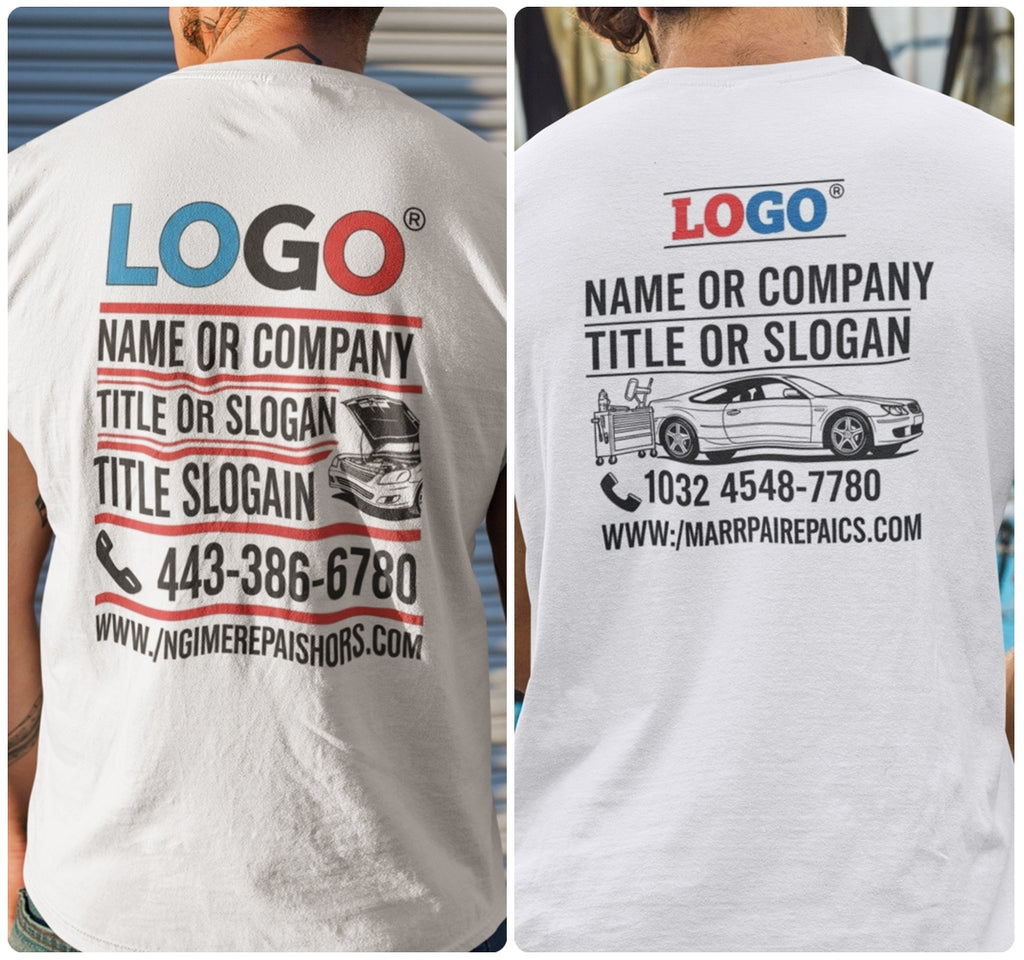 Custom Auto Mechanic T-shirt | T-shirt with Mechanic Business Logo | Car Service Staff T-shirt | Durable Polyester and Cotton Blend