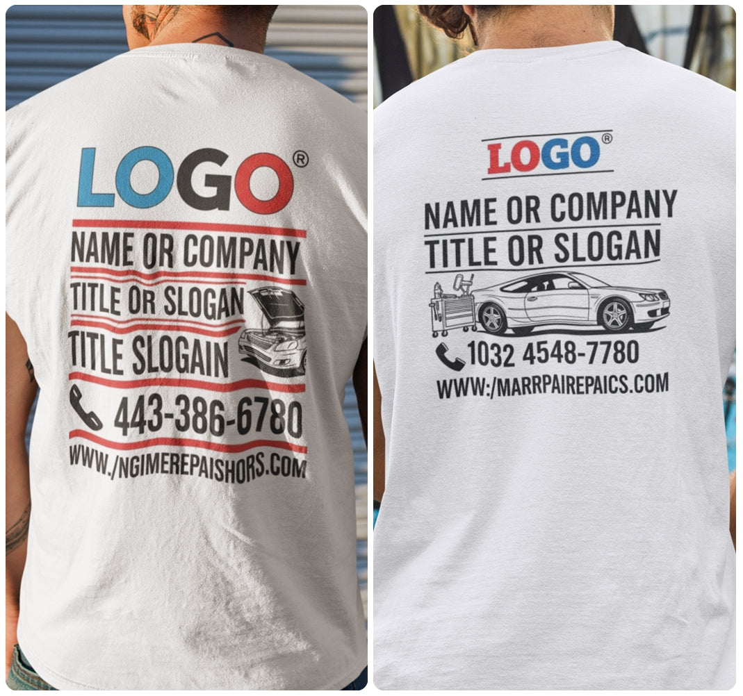 Custom Auto Mechanic T-shirt | T-shirt with Mechanic Business Logo | Car Service Staff T-shirt | Durable Polyester and Cotton Blend