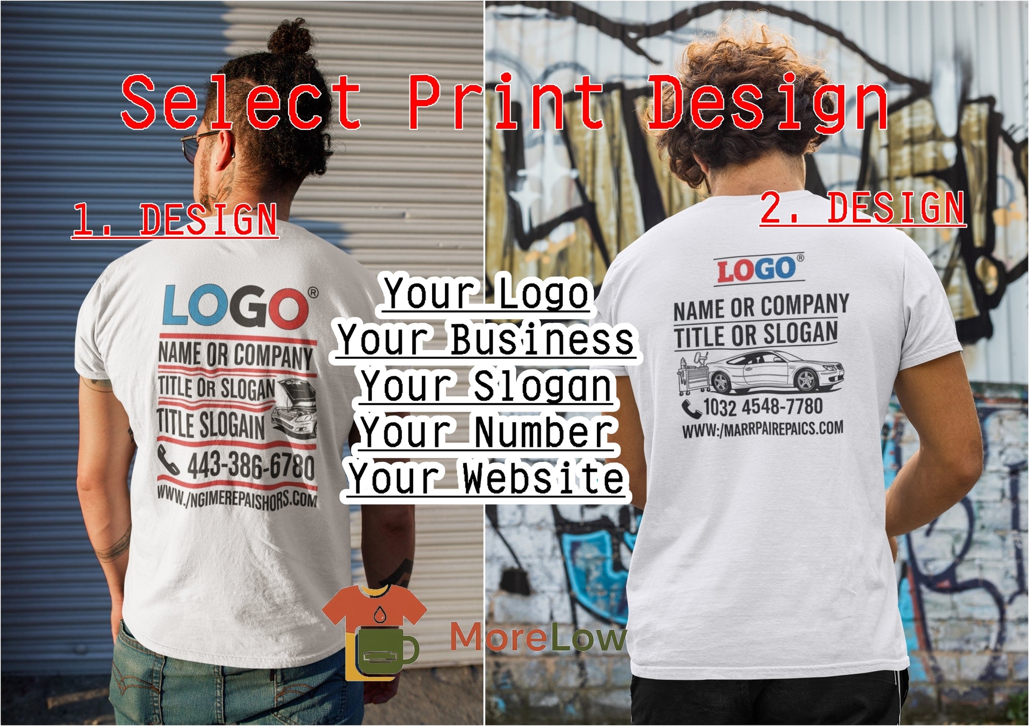Custom Auto Mechanic T-shirt | T-shirt with Mechanic Business Logo | Car Service Staff T-shirt | Durable Polyester and Cotton Blend