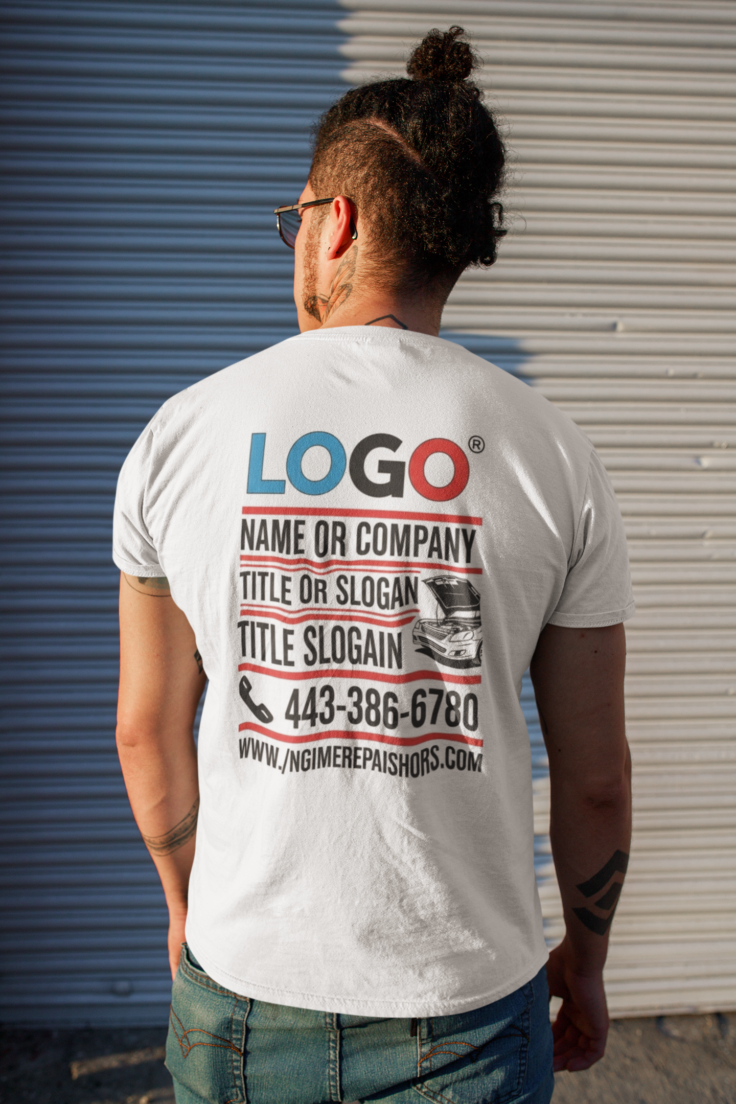 Custom Auto Mechanic T-shirt | T-shirt with Mechanic Business Logo | Car Service Staff T-shirt | Durable Polyester and Cotton Blend