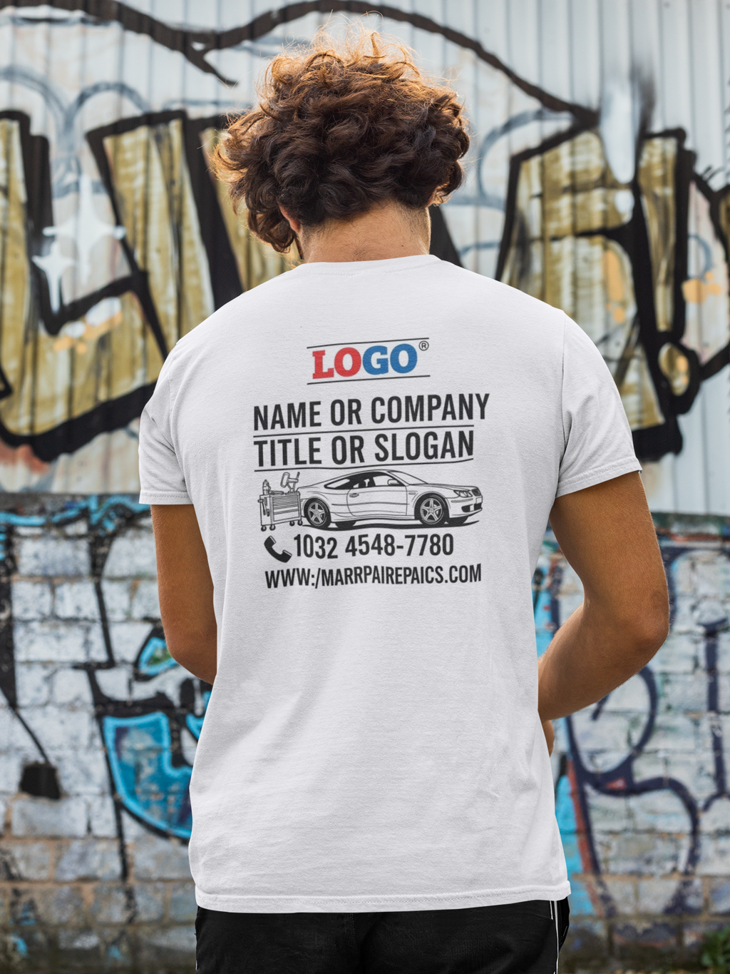 Custom Auto Mechanic T-shirt | T-shirt with Mechanic Business Logo | Car Service Staff T-shirt | Durable Polyester and Cotton Blend