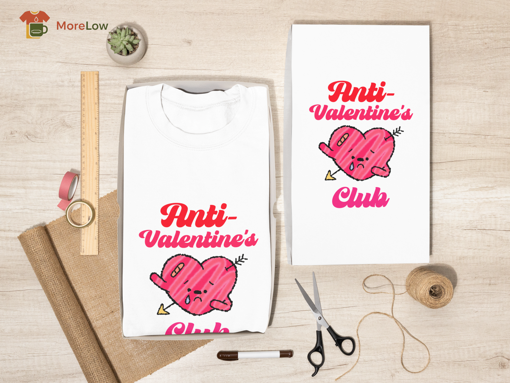 T-Shirt Design for Anti-Valentine's Day: Cartoonish Wounded Heart - Etsy Sweatshirt and T-Shirt Options