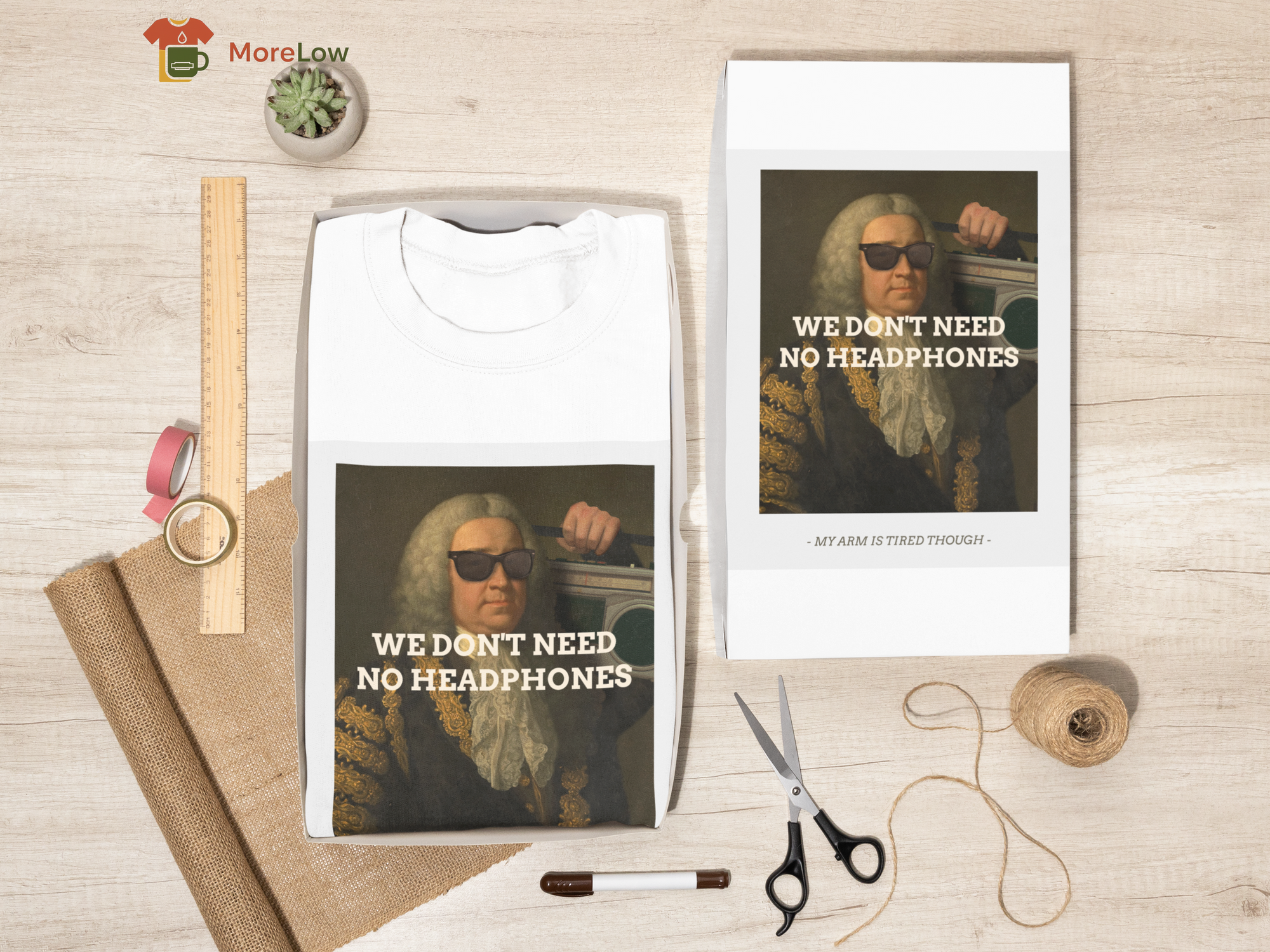 Funny Art History 'We Don't Need No Headphones' Sweatshirt & T-Shirt