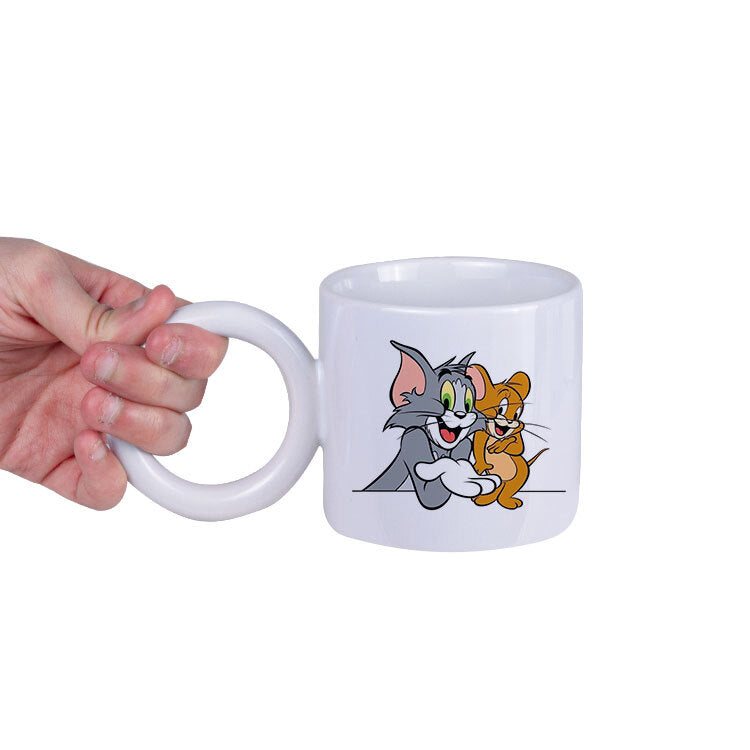 Sublimation White Ring-Handle Porcelain Mug - Set of 2