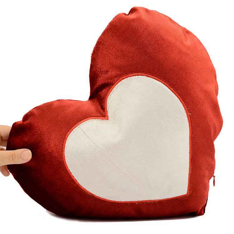 Sublimation Silk Heart-Within-a-Heart Pillow