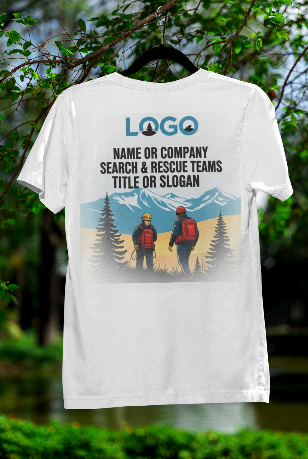 Personalized Search and Rescue T-shirt | T-shirt with Team Name Printed | Mountain Rescue Team Apparel | Emergency Personnel T-shirt