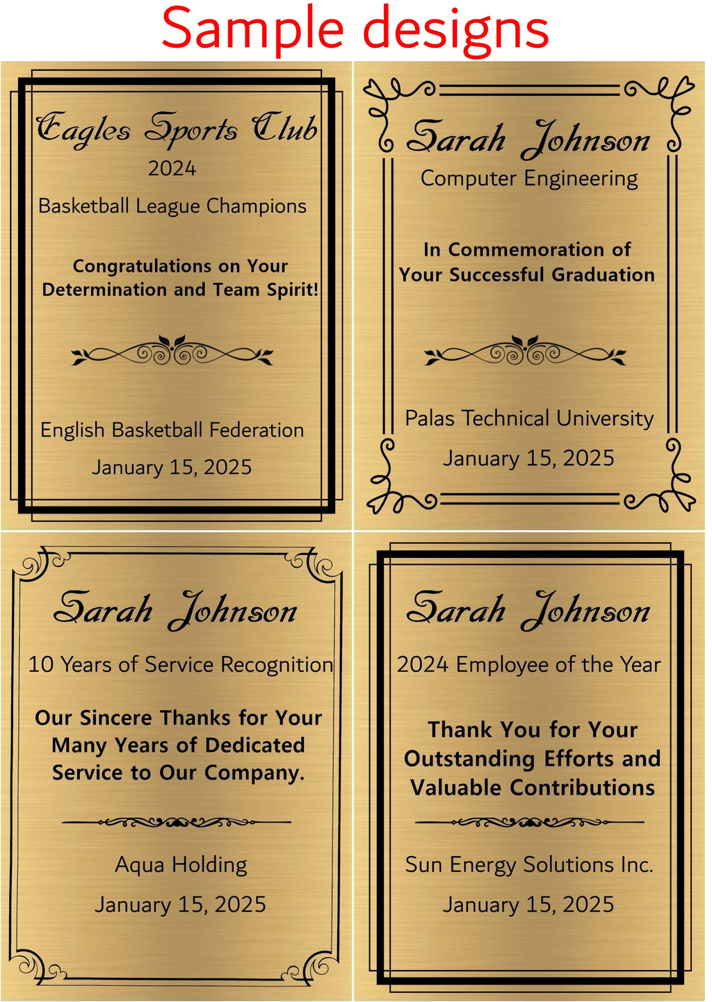 Customized Luxury Boxed Plaque Award - Metal Plaque with Red and Blue Velvet Bag