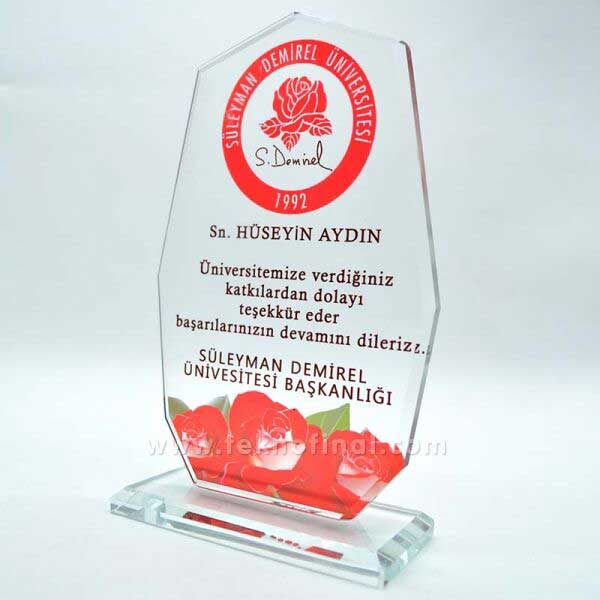 Sublimation Nonagonal Glass Crystal Plaque