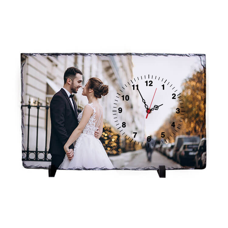 Sublimation Rectangular Natural Stone Clock - 25x38cm