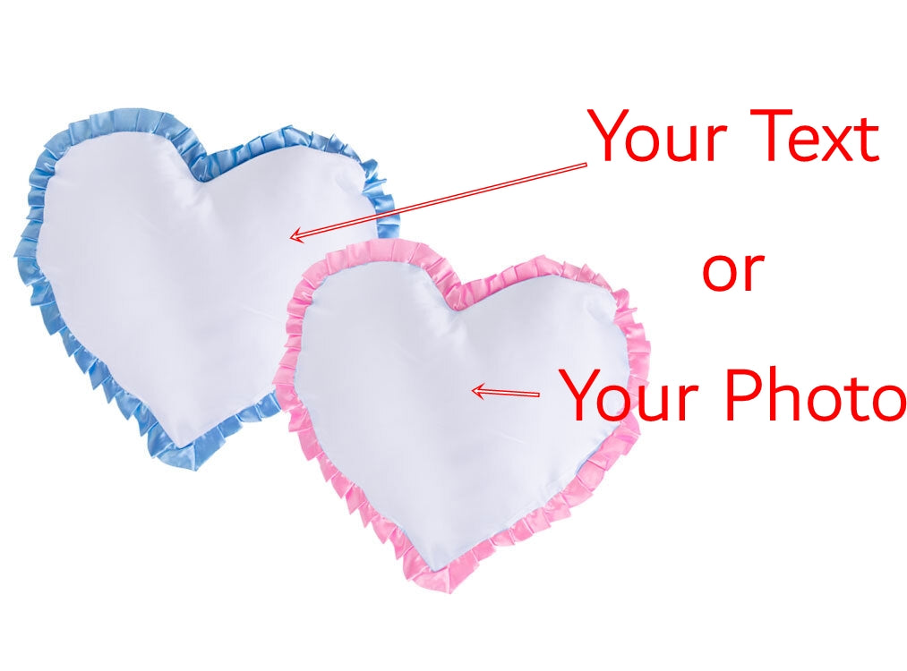 Personalized Heart-Shaped Pillow Cover and Insert - Love-Themed Decorative Pillow - Photo Printed Gift