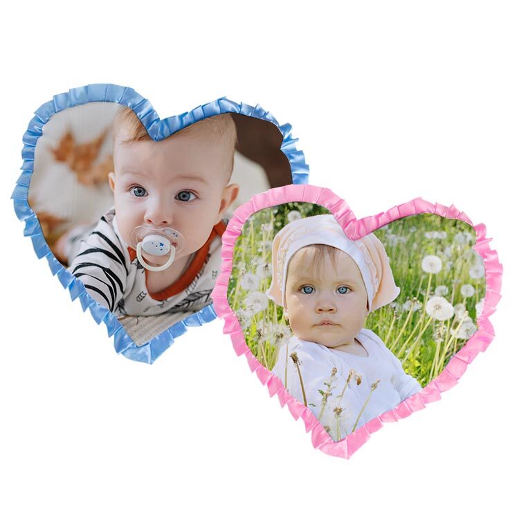 Personalized Heart-Shaped Pillow Cover and Insert - Love-Themed Decorative Pillow - Photo Printed Gift