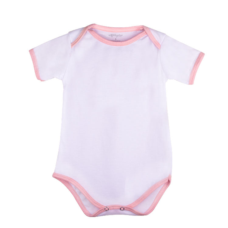Sublimation Short Sleeve Pink Baby Bodysuit