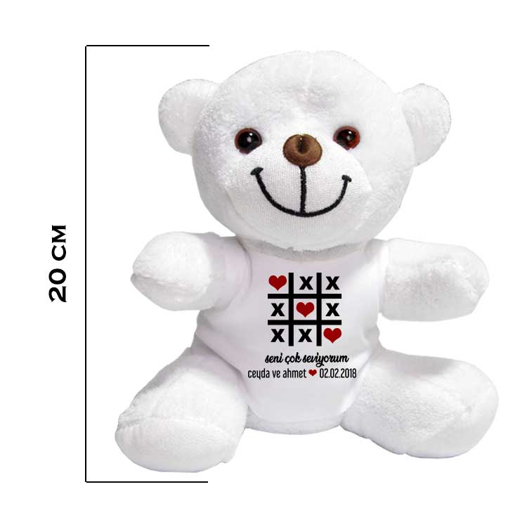 Customizable White Plush Bear | Add Photo/Text | Unique Gift for Kids and Adults | Personalized Toy