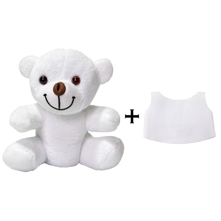 Customizable White Plush Bear | Add Photo/Text | Unique Gift for Kids and Adults | Personalized Toy