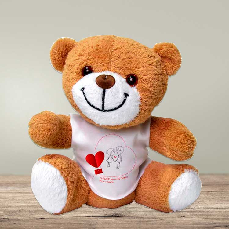 Customizable Brown Plush Bear | Add Photo/Text | Unique Gift for Kids and Adults | Personalized Toy