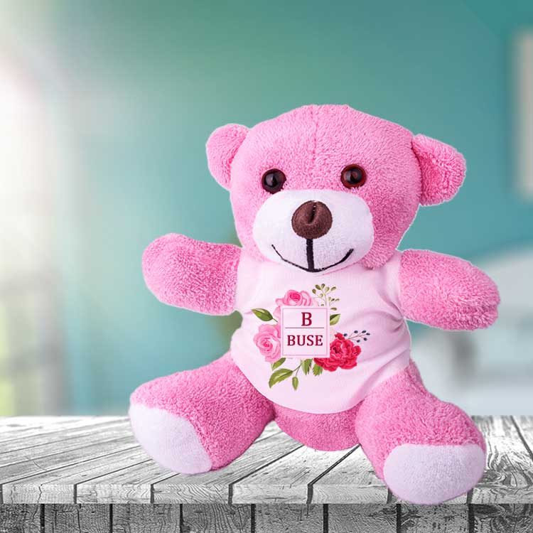 Personalized Pink Plush Bear | Add Photo/Text | Unique Gift for Kids and Adults | Custom Toy