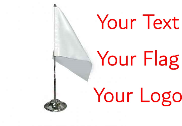 Custom Double-Sided Desk Flag - Logo, Country Flag, Association Banner Printed - Personalized Mini Flag with Pole