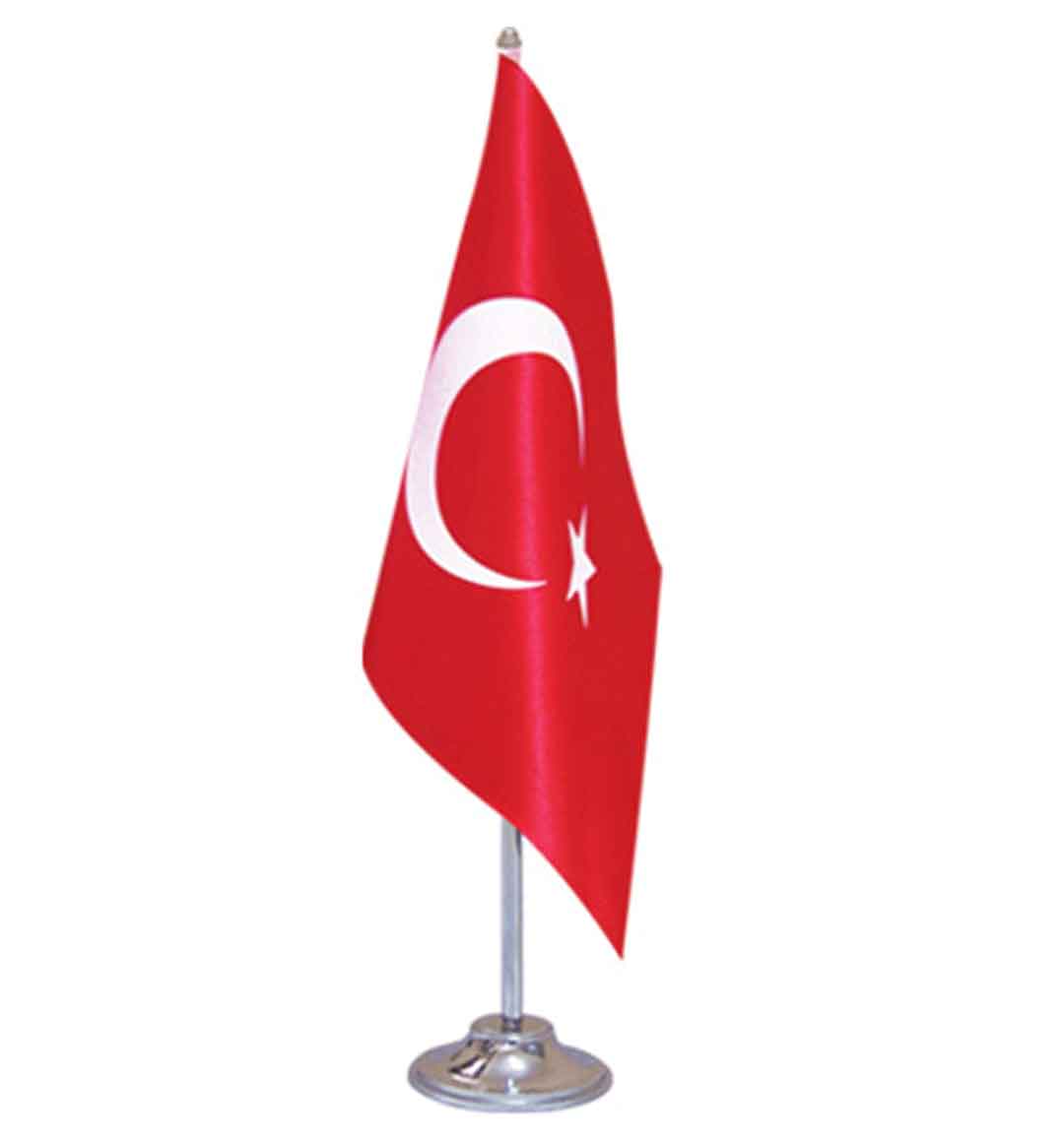 Custom Double-Sided Desk Flag - Logo, Country Flag, Association Banner Printed - Personalized Mini Flag with Pole