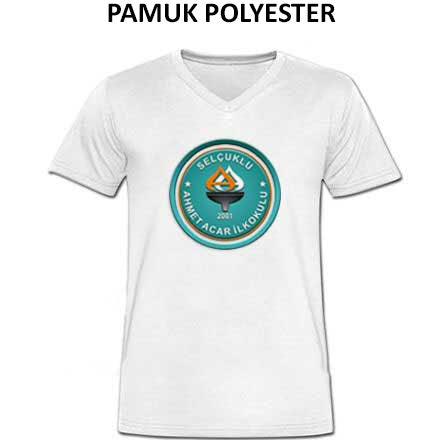 Sublimation White V-Neck Cotton-Polyester T-Shirt