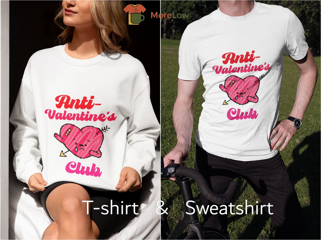 T-Shirt Design for Anti-Valentine's Day: Cartoonish Wounded Heart - Etsy Sweatshirt and T-Shirt Options