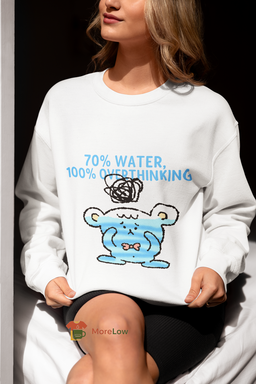 Sweat-shirt et t-shirt humoristique « 70 % d'eau, 100 % de réflexion excessive »