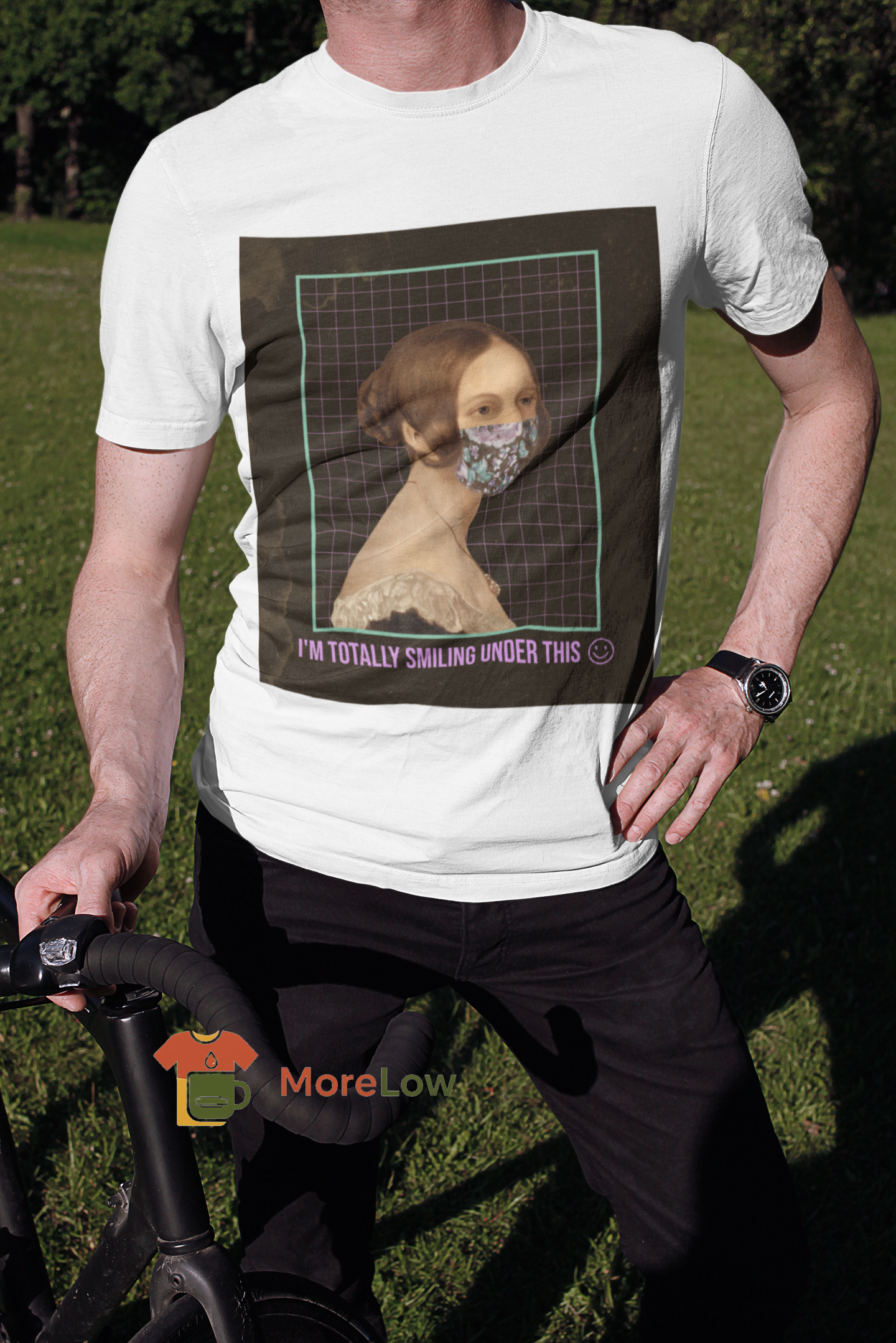 Masked Classical Portrait Humor 'I'm Totally Smiling Under This' Sweatshirt & T-Shirt