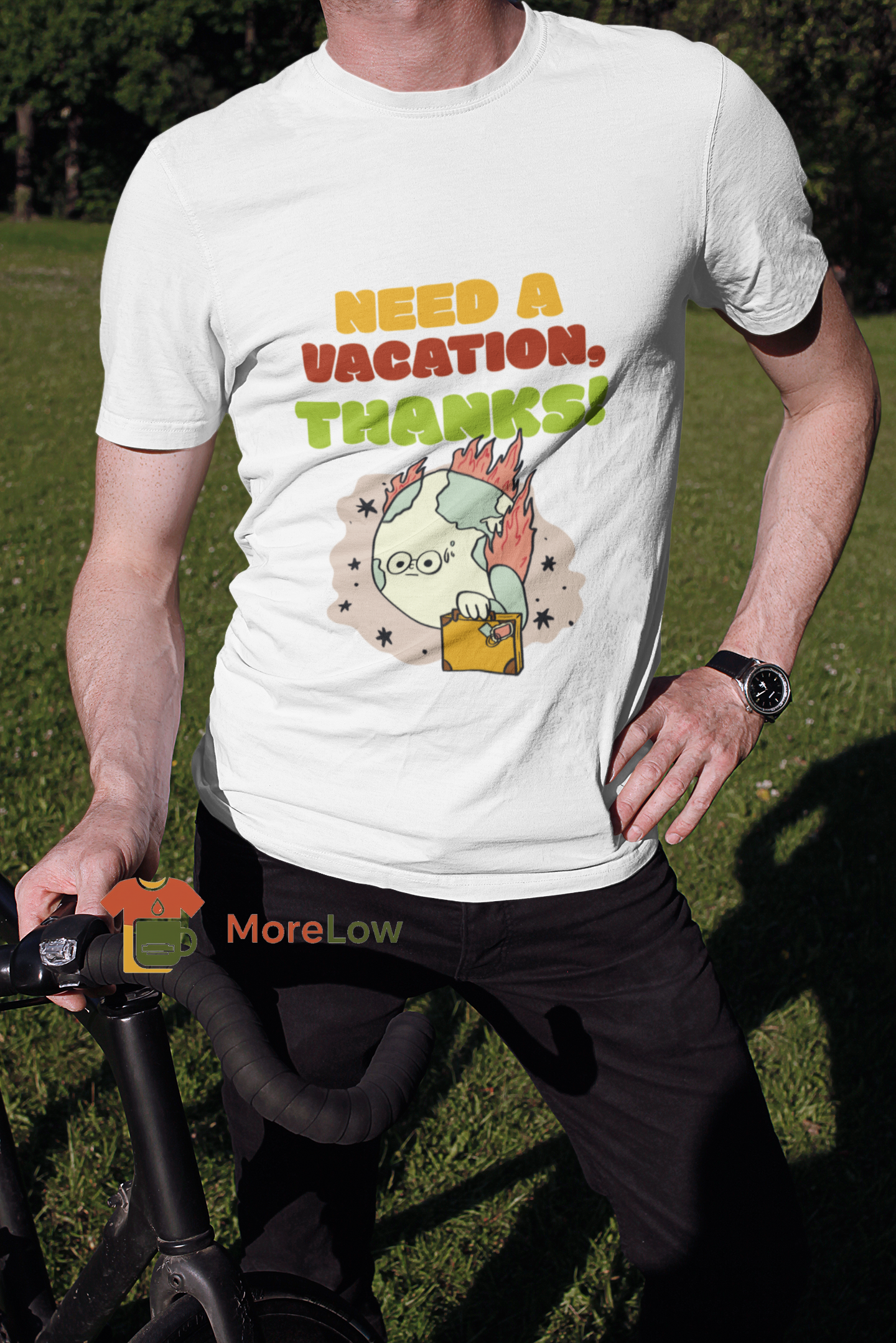 Funny Planet Earth 'Need a Vacation, Thanks!' Sweatshirt & T-Shirt