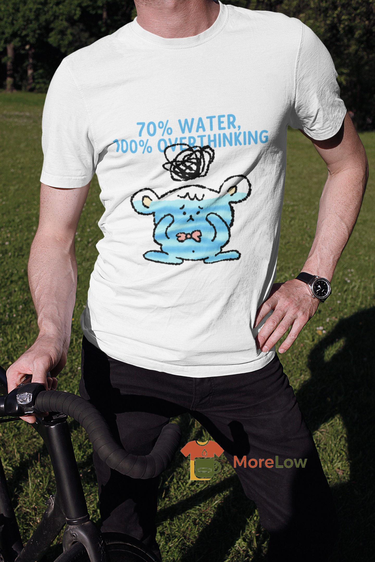 Overthinking Humor '70% Water, 100% Overthinking' Sweatshirt & T-Shirt