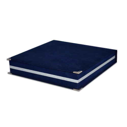 Customized Luxury Boxed Plaque Award - Metal Plaque with Red and Blue Velvet Bag