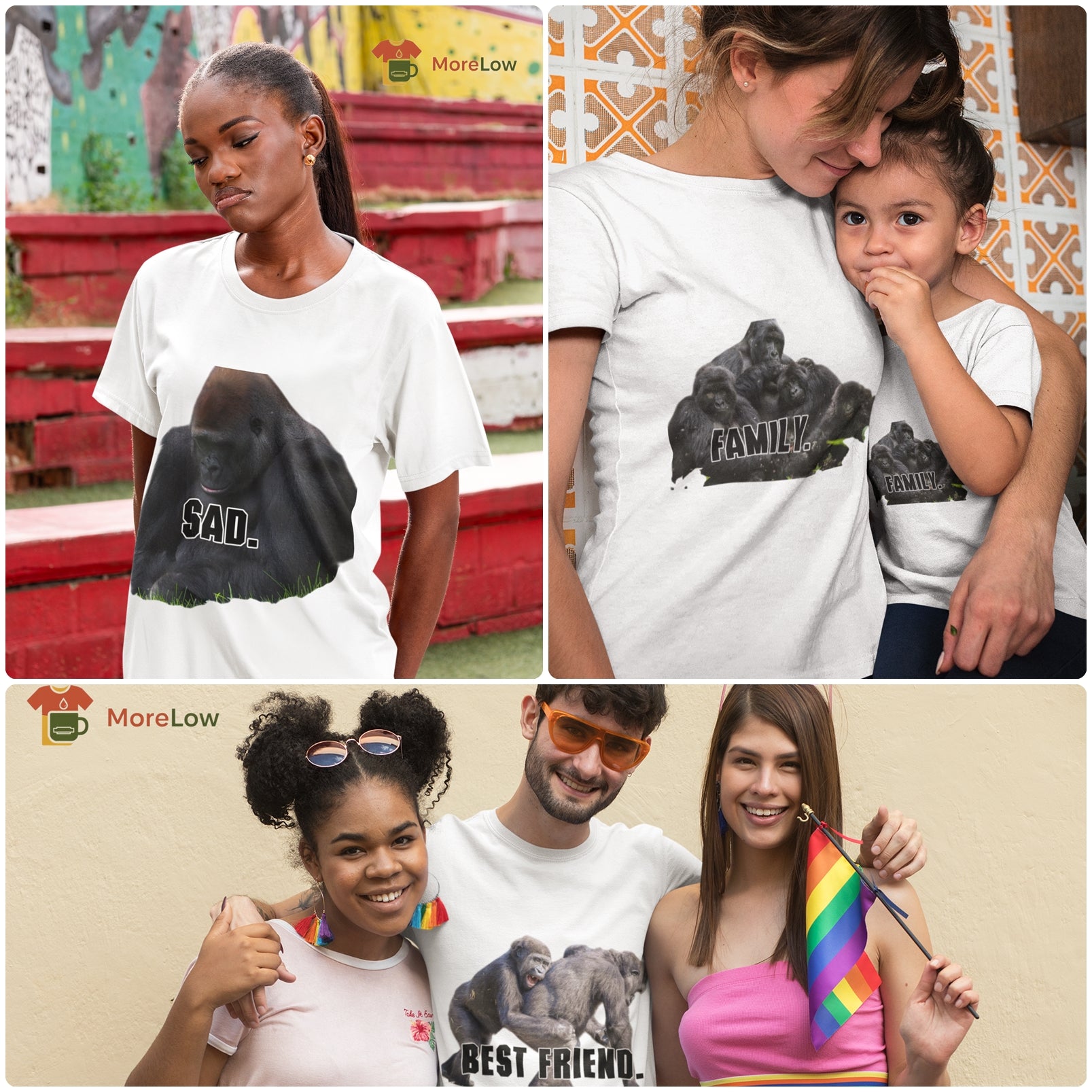 Funny Gorilla T-shirts for Your Mood: Conversation Starter Mood and Emotion T-shirts